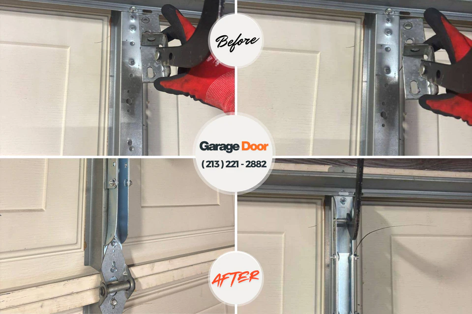 Before and after: garage door repair New London, CT
